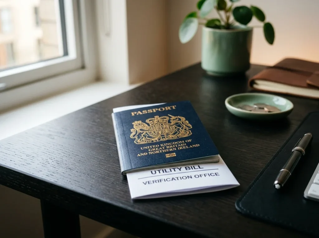 Document checklist showing separate Payz and UK casino KYC requirements
