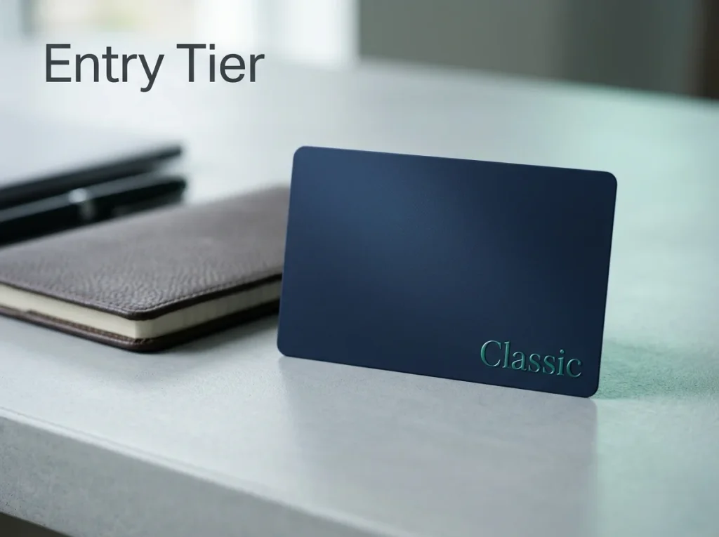 Payz Classic tier entry-level wallet card on a desk beside a British casino cashier screen