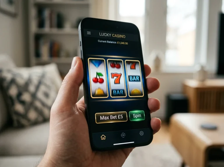 British online slot reels spinning at a £5 capped stake on a UK casino site funded by Payz wallet