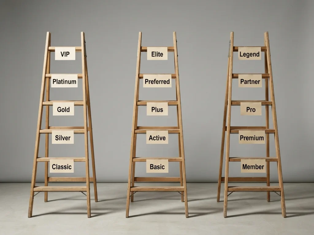 Side-by-side ladder of Payz tiers from Classic to True VIP next to the Skrill and Neteller loyalty schemes