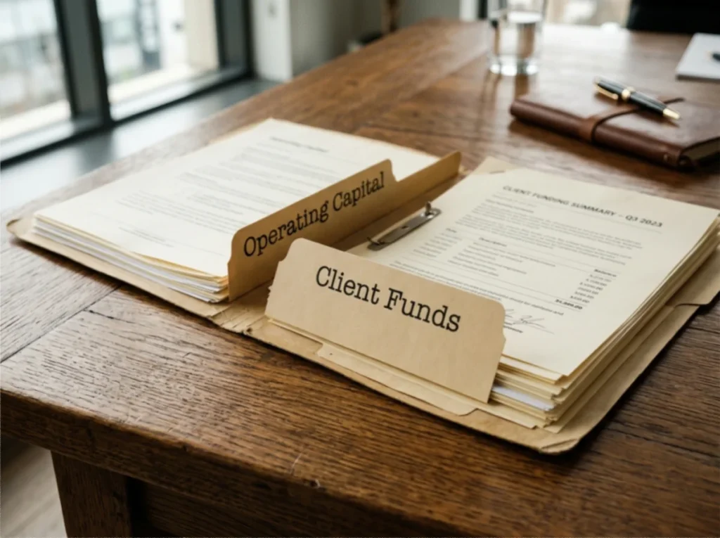 Document illustrating segregation of client funds at an FCA-authorised e-money institution under the safeguarding regime