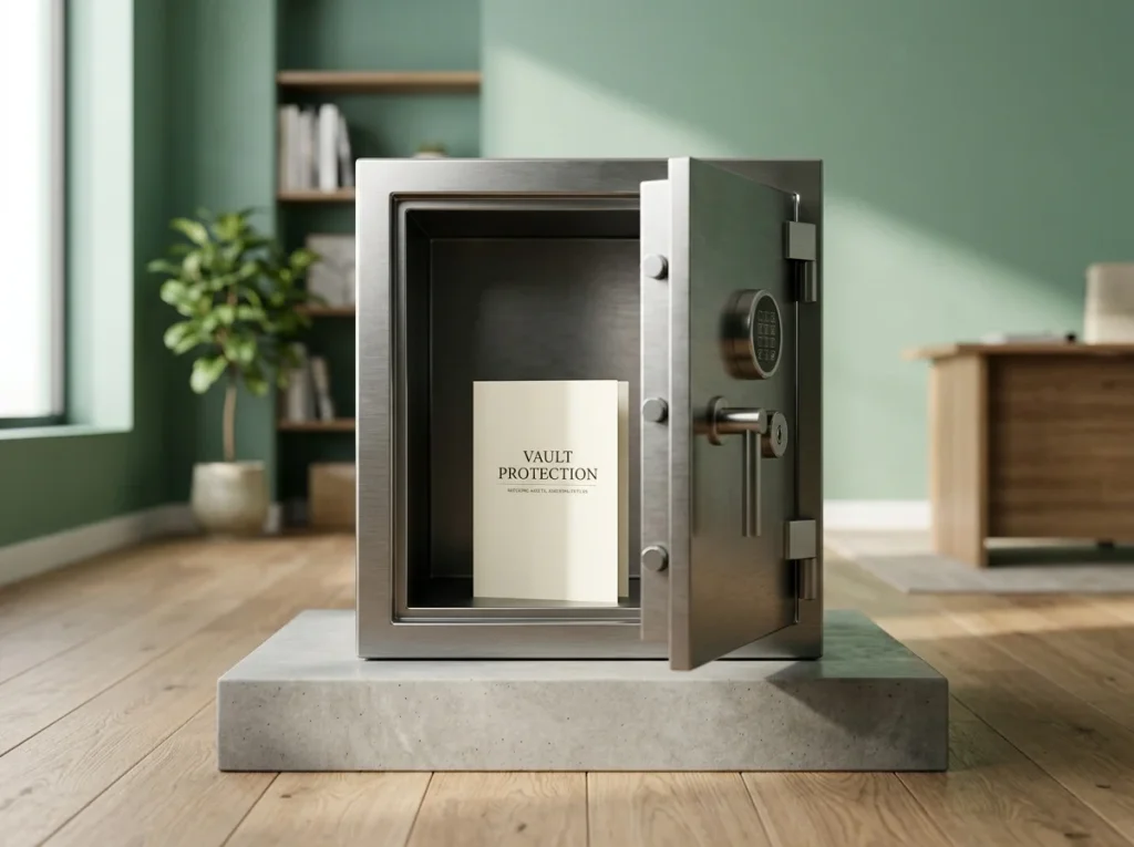 Symbolic vault representing FCA safeguarding of segregated client funds at PSI-Pay