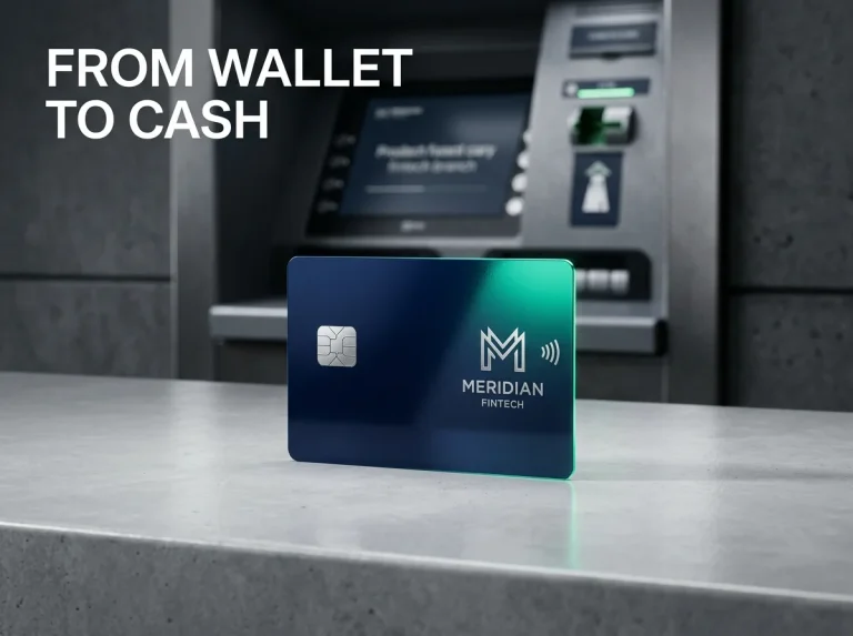 Payz Mastercard prepaid card on a desk beside a UK ATM screen reflecting a casino payout flow