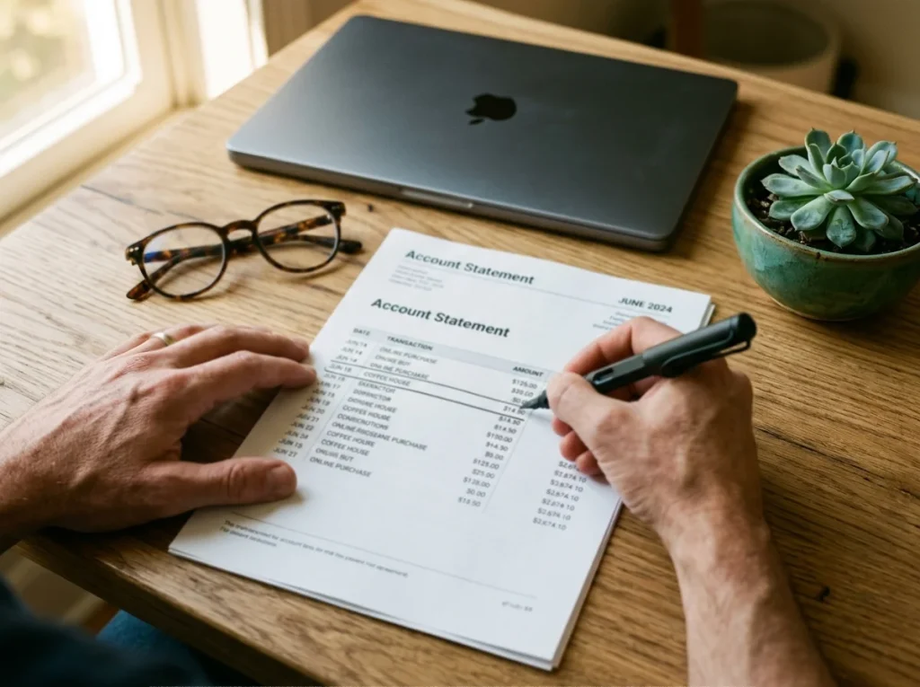 Player reviewing a Payz withdrawal slip with supporting source-of-funds documents